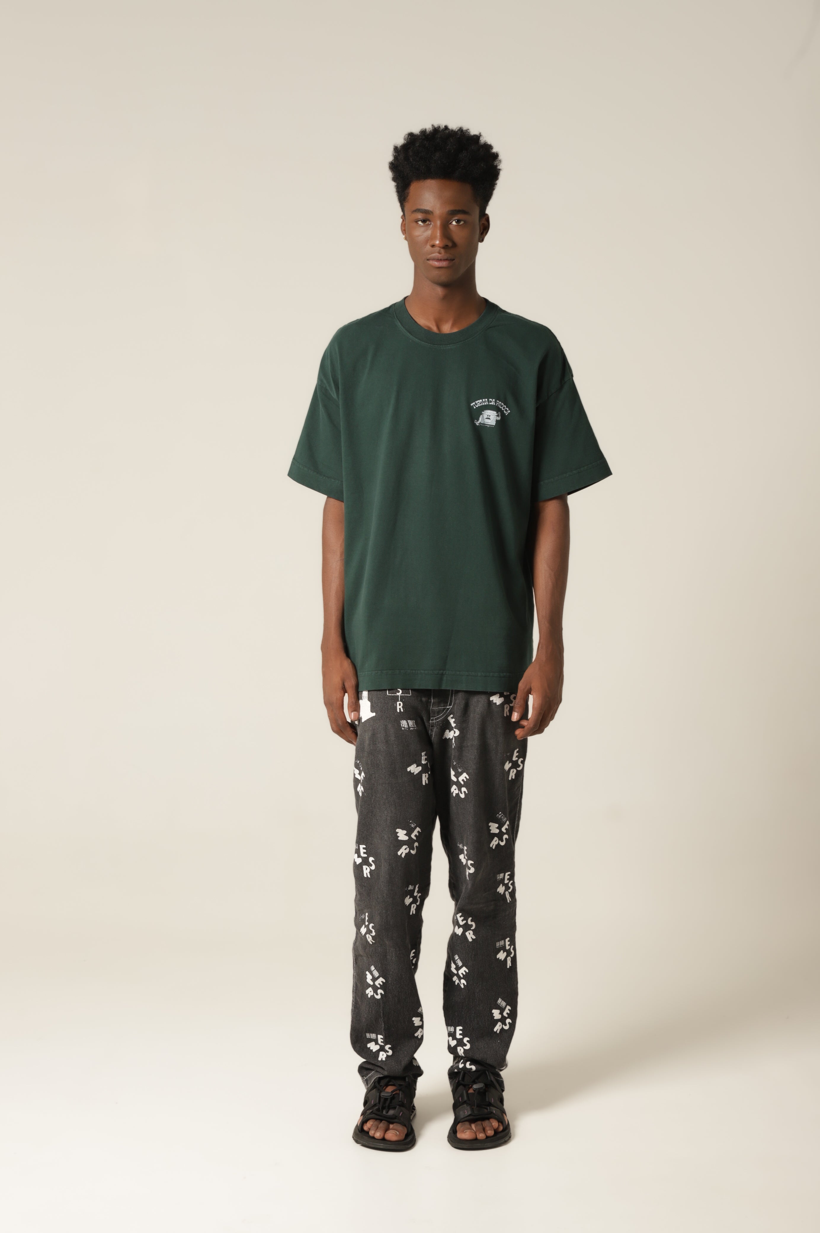 Camiseta Pão Em Forma - Verde Oversized