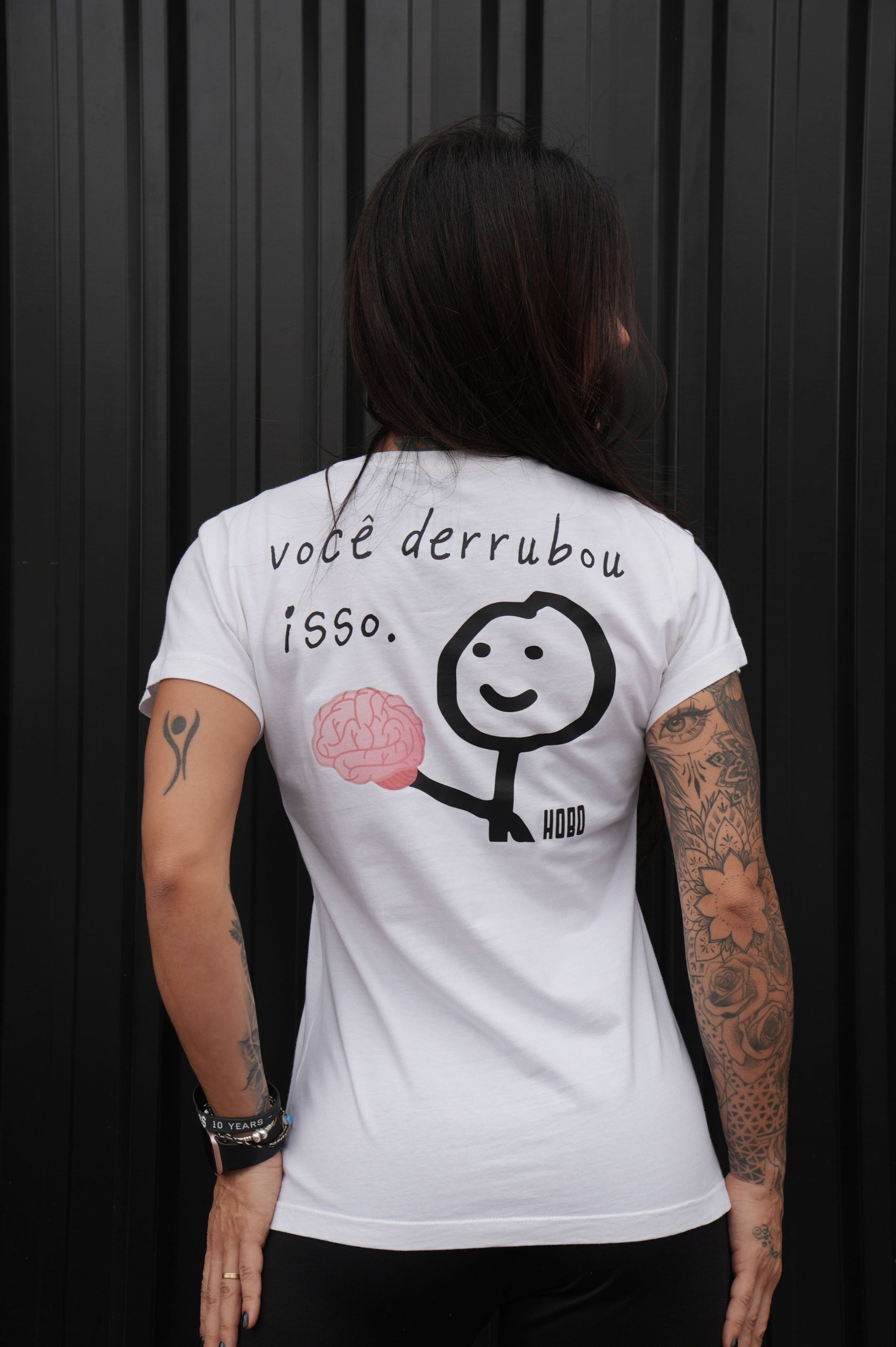 Camiseta Brain - Off-White Babylook