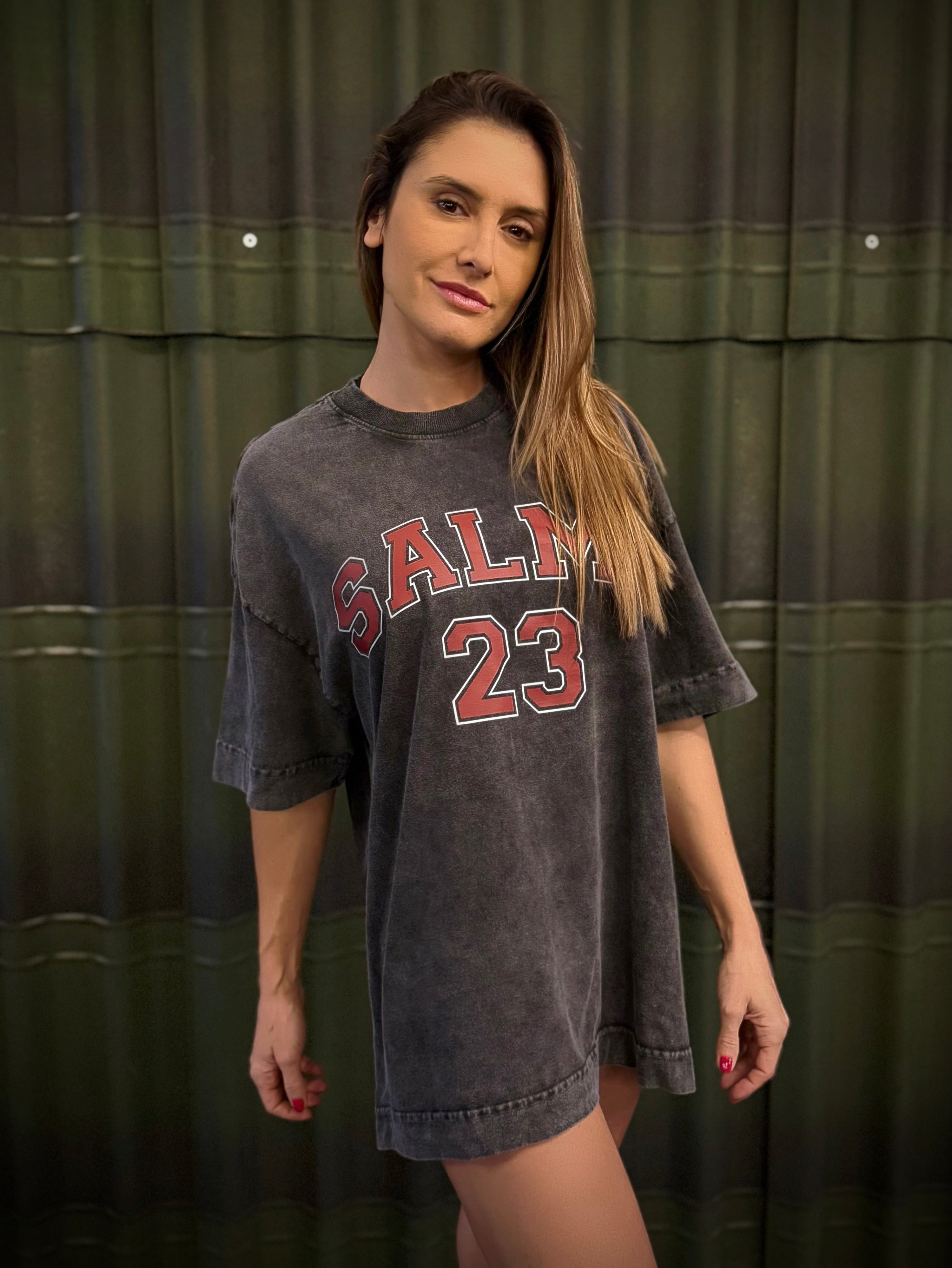 Camiseta Salmo 23 - Oversized Preta Marmorizada