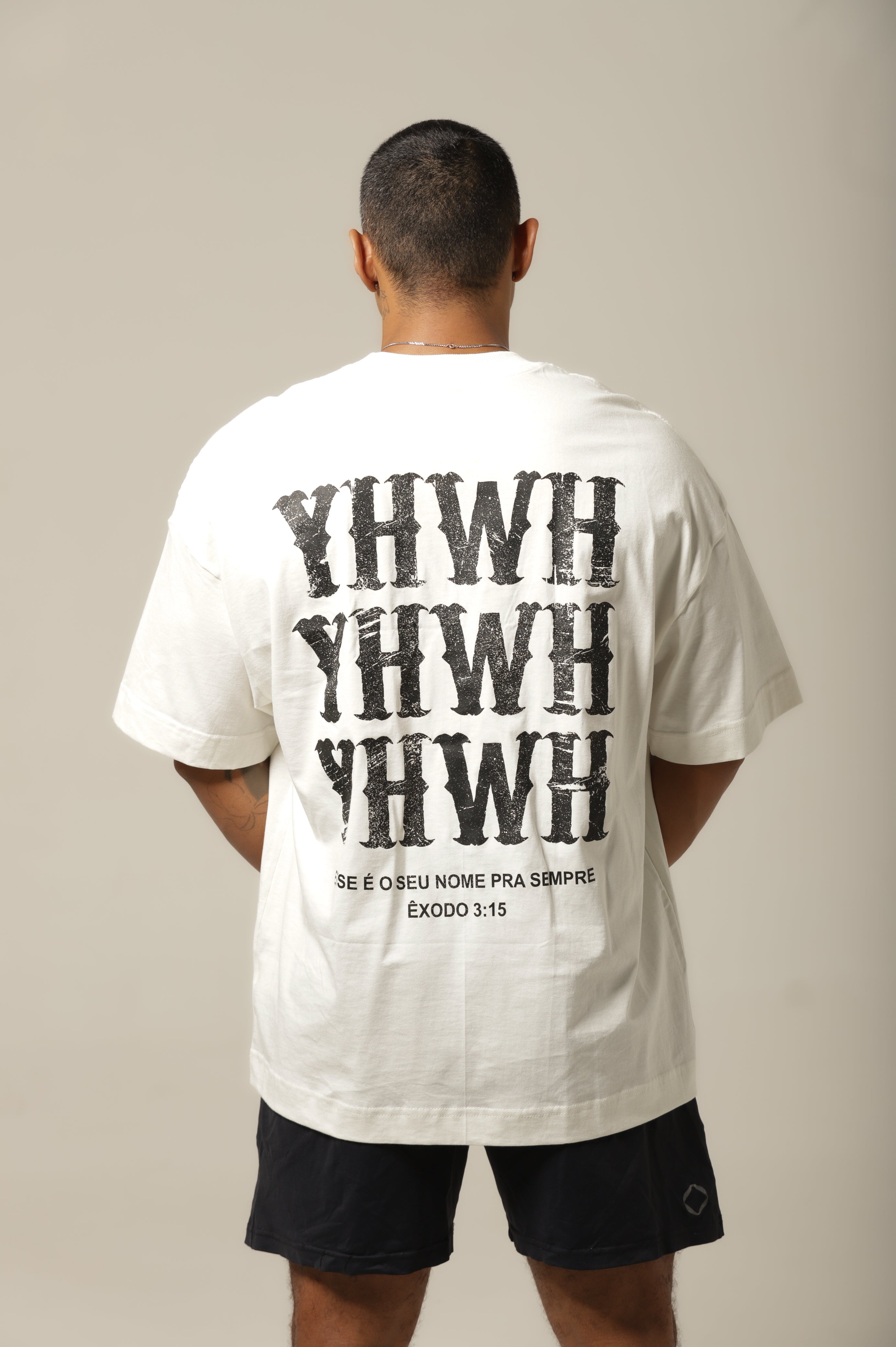 Camiseta Ele YHWH - Off-White Oversized
