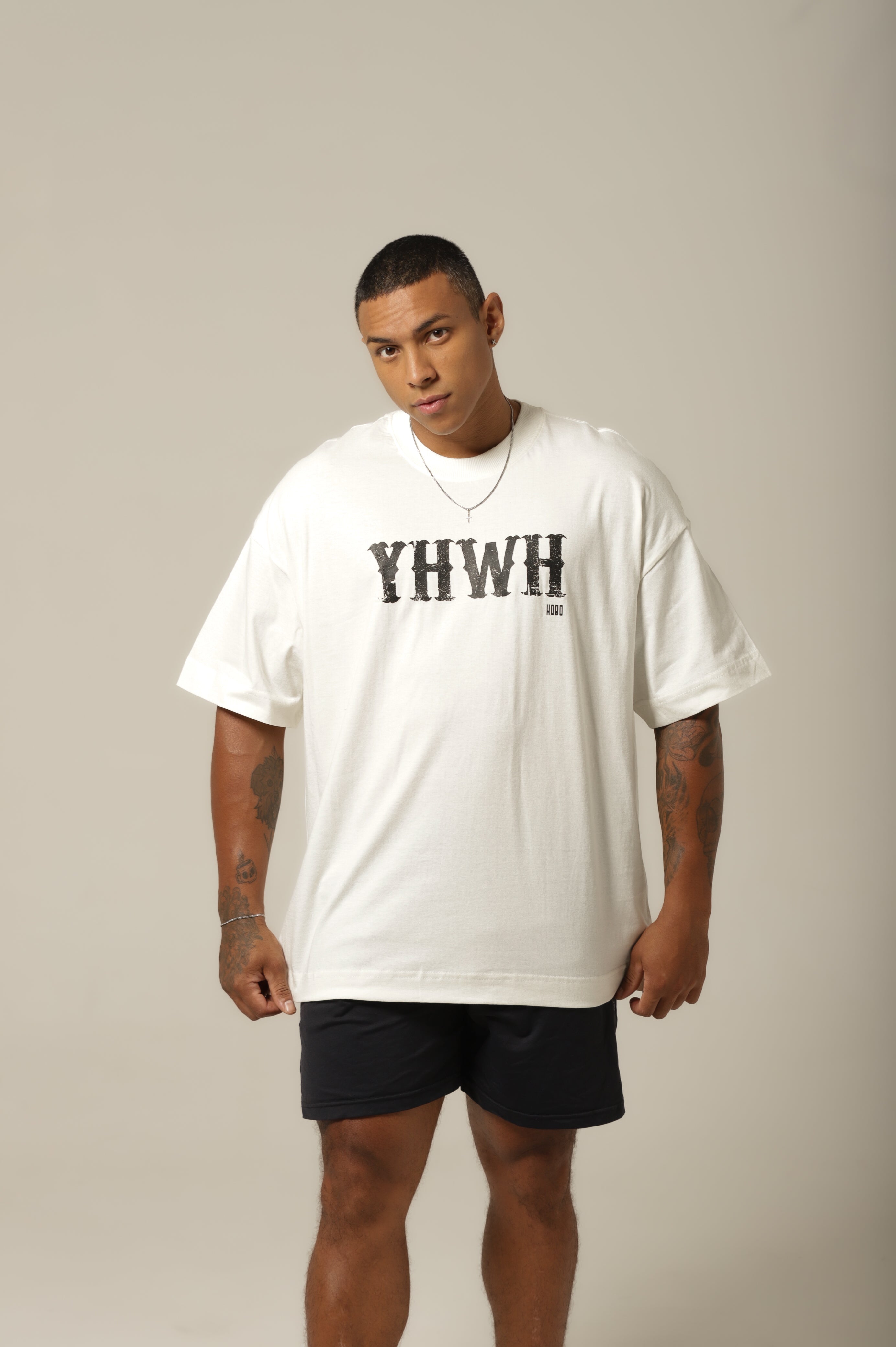 Camiseta Ele YHWH - Off-White Oversized
