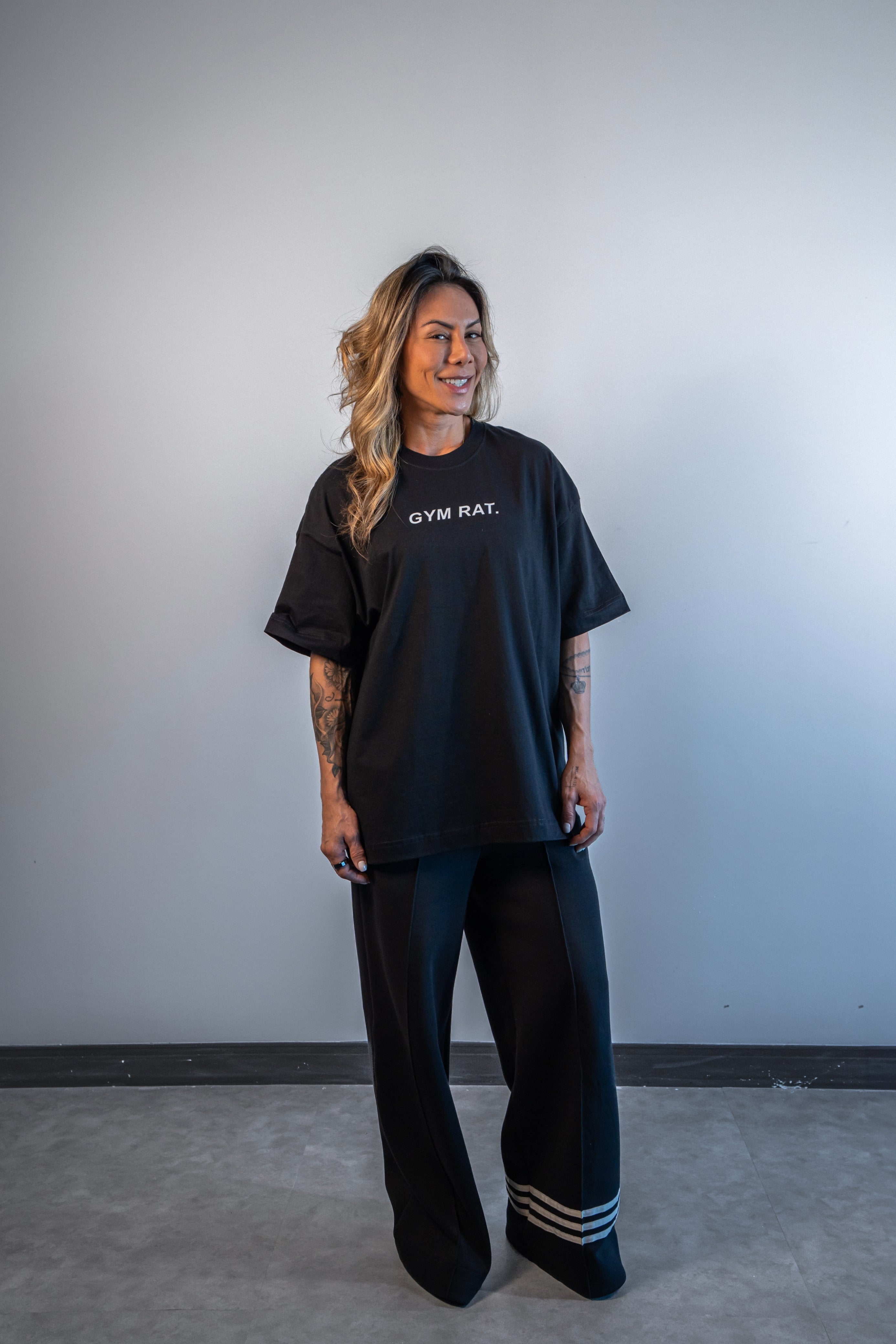 Camiseta Gym Rat - Oversized Preta