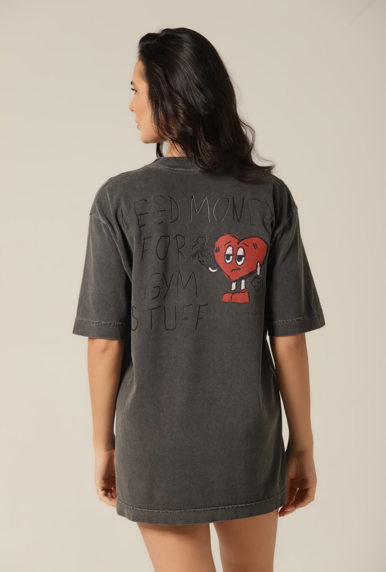 Camiseta Oversized Money - Chumbo