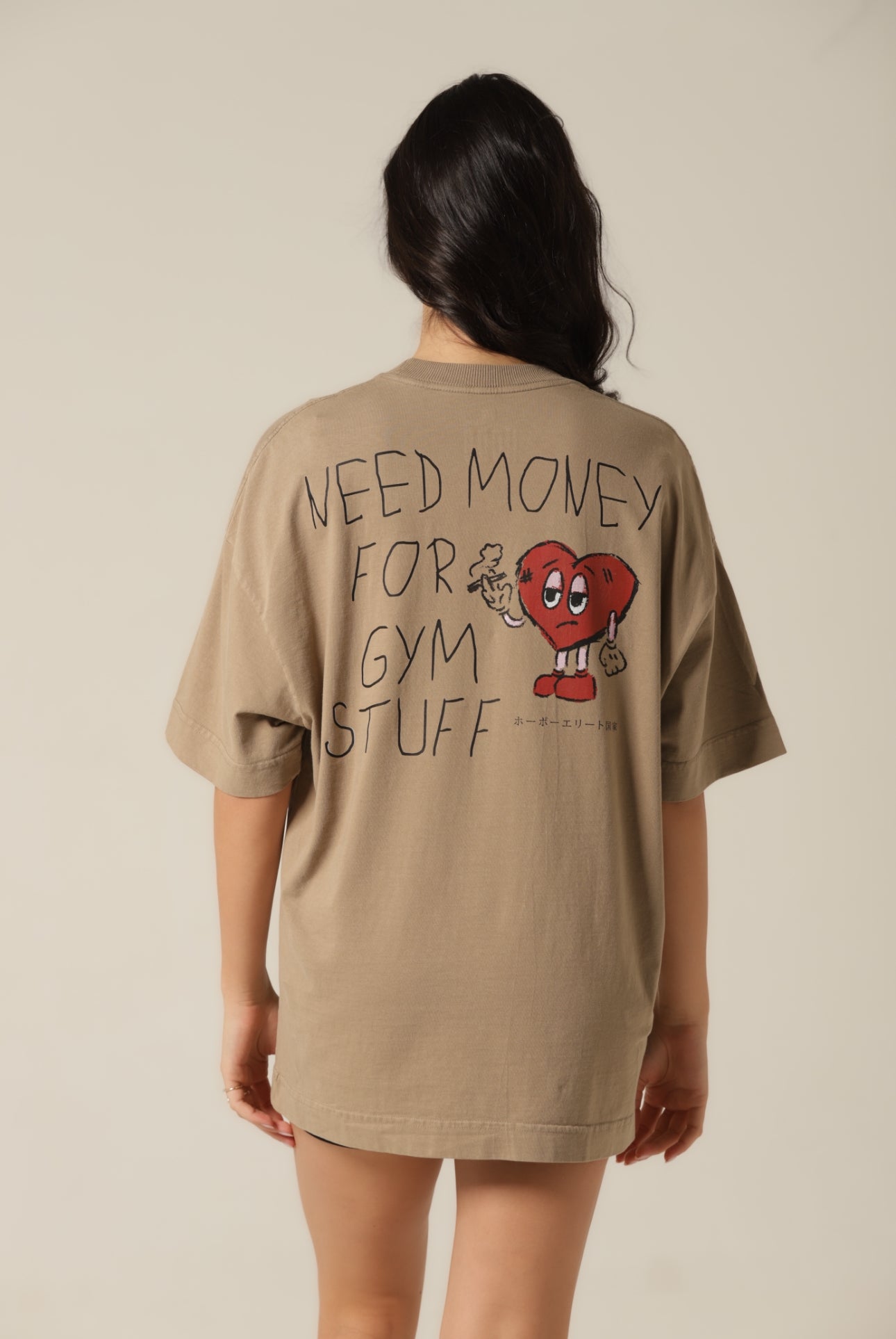 Camiseta Oversized Money - Bege