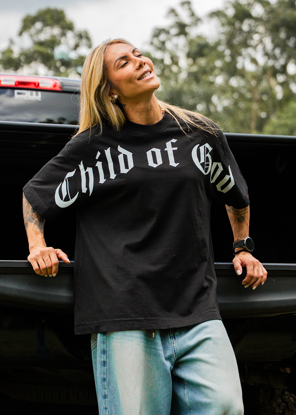 Camiseta Child Of God Oversized Preta