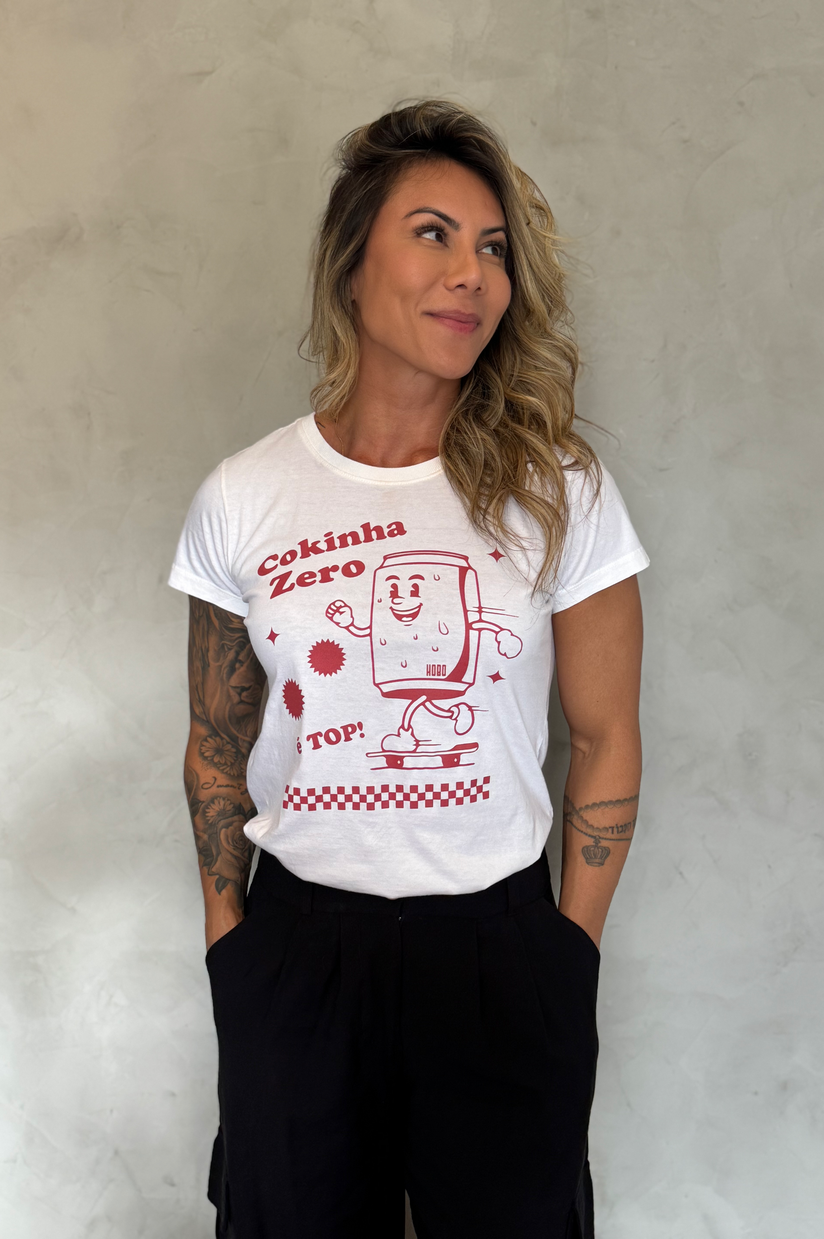 Camiseta Cokinha Zero - Babylook Off-White