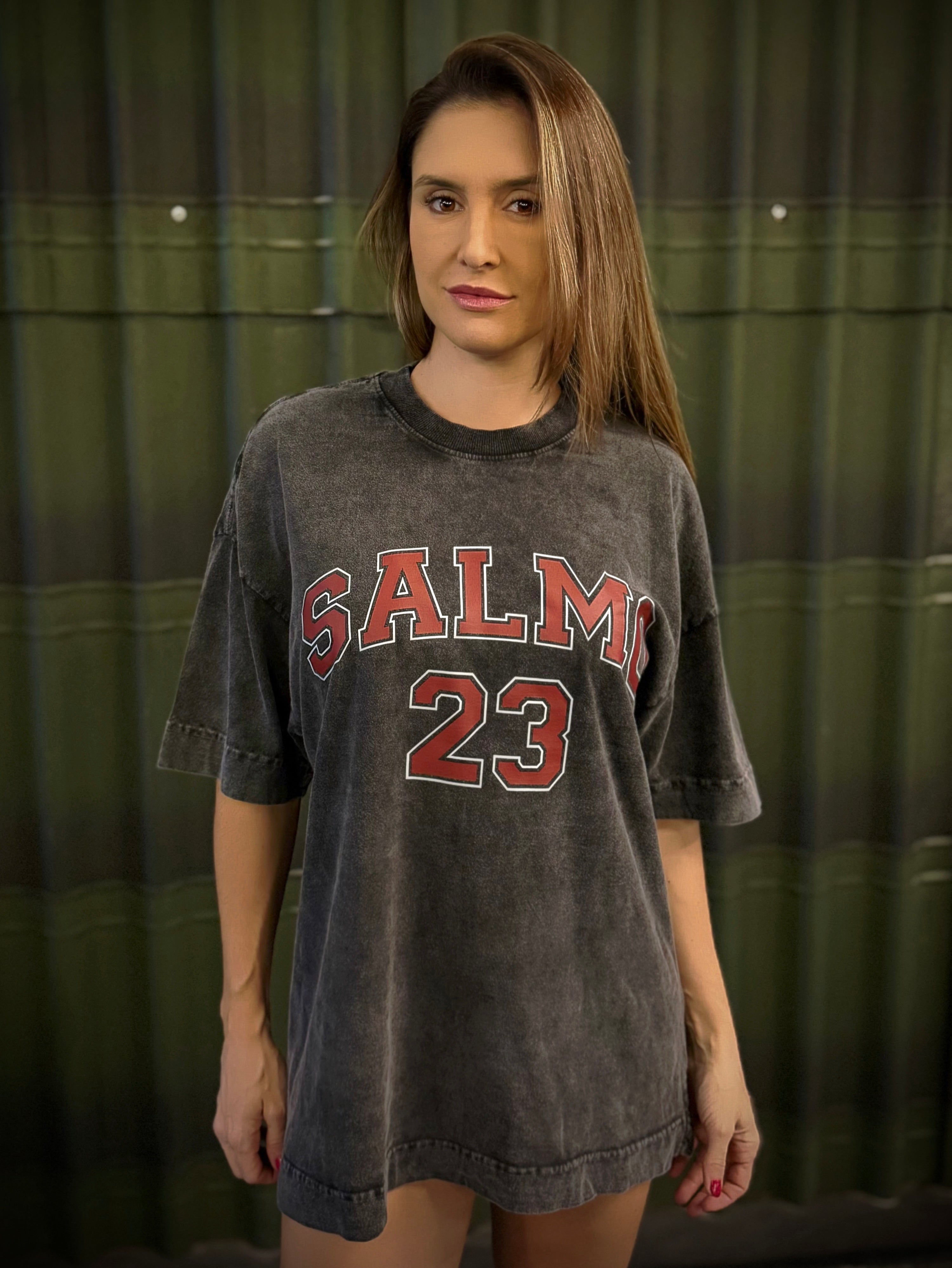 Camiseta Salmo 23 - Oversized Preta Marmorizada