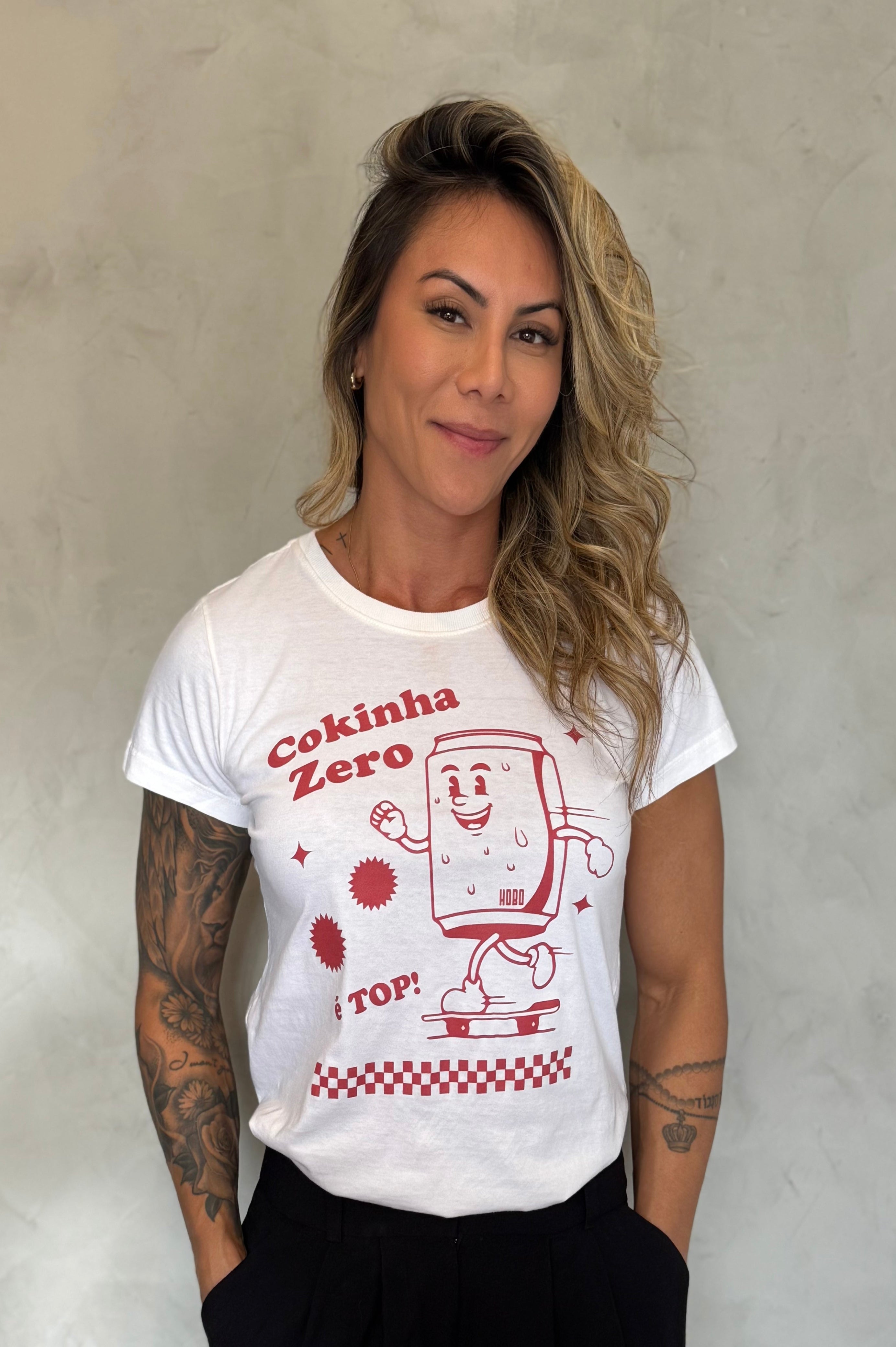 Camiseta Cokinha Zero - Babylook Off-White